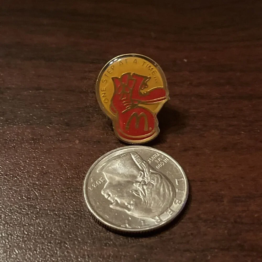 McDonald’s‎ “One Step At A Time” Ronald Clown Shoes Employee Lapel Hat Pin